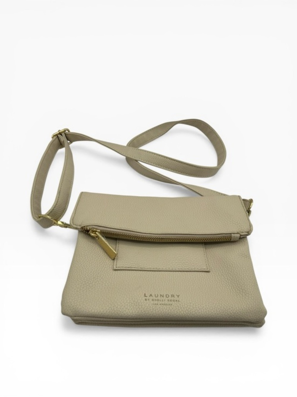 Laundry By Shelli Segal Beige Taupe Crossbody Bag with Gold Hardware